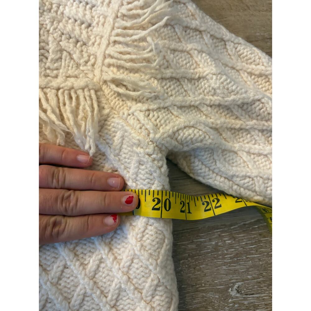 Tory Burch Fisherman Fringe Cable Knit Pullover Sweater 100% wool - Picture 9 of 9